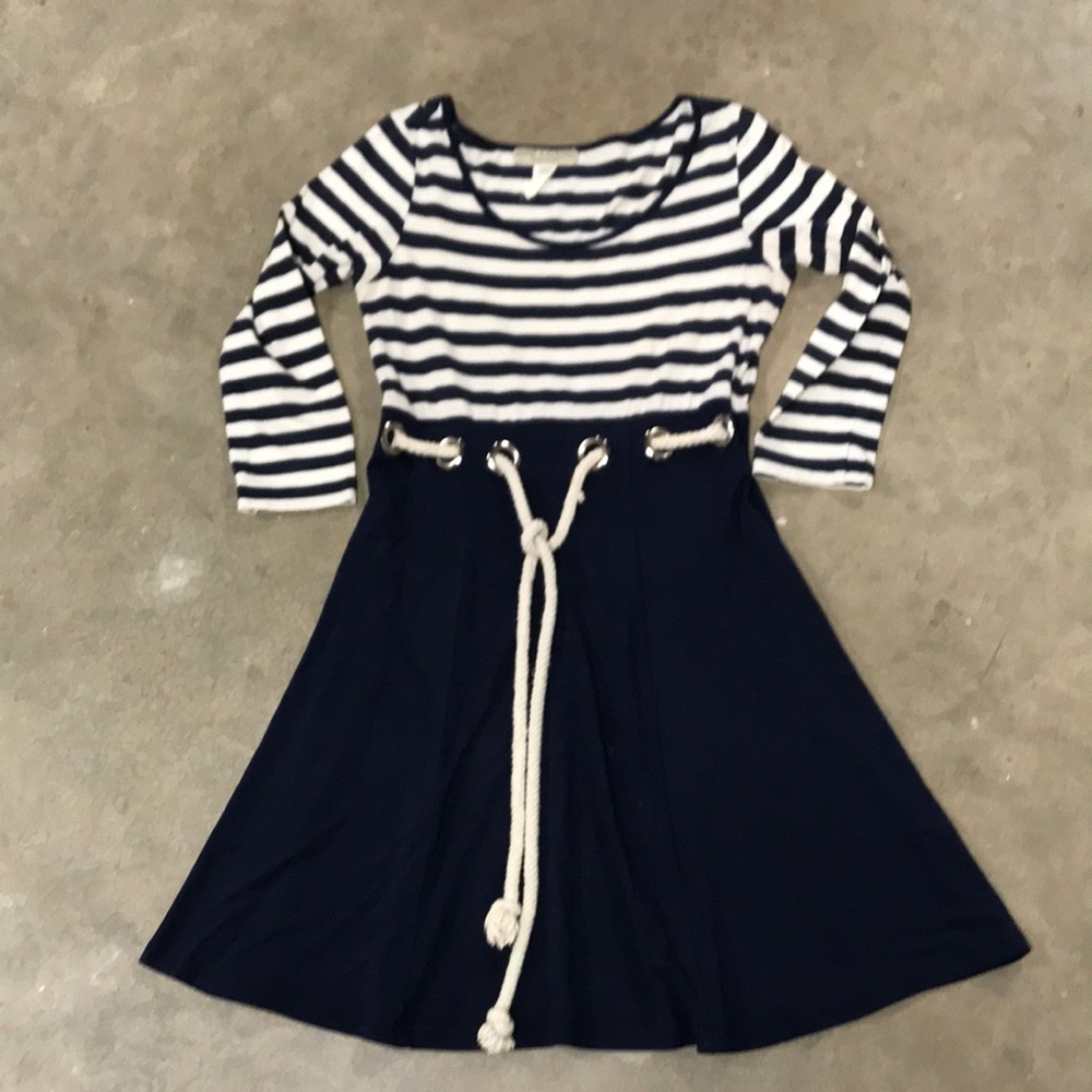 Boston Proper dress in navy/white.  Size M.